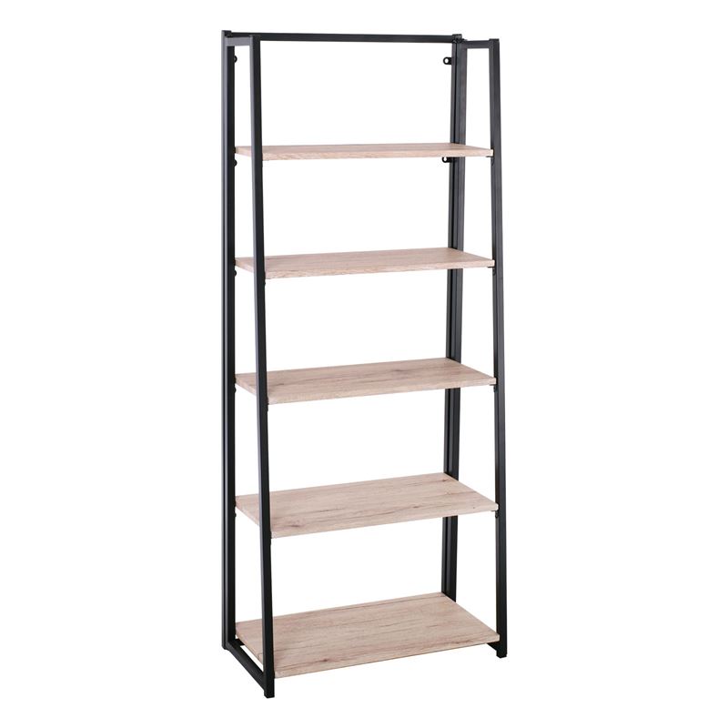 Ραφιέρα Πτυσσόμενη Μέταλλο Βαφή Μαύρο / Sonoma 1