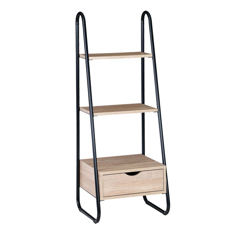 Ραφιέρα Μέταλλο Βαφή Μαύρο - Απόχρωση Σημύδας 1