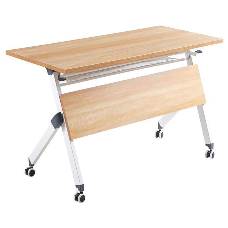 Γραφείο Η/Υ, Μέταλλο Βαφή Άσπρο, Melamine Απόχρωση Sonoma 1