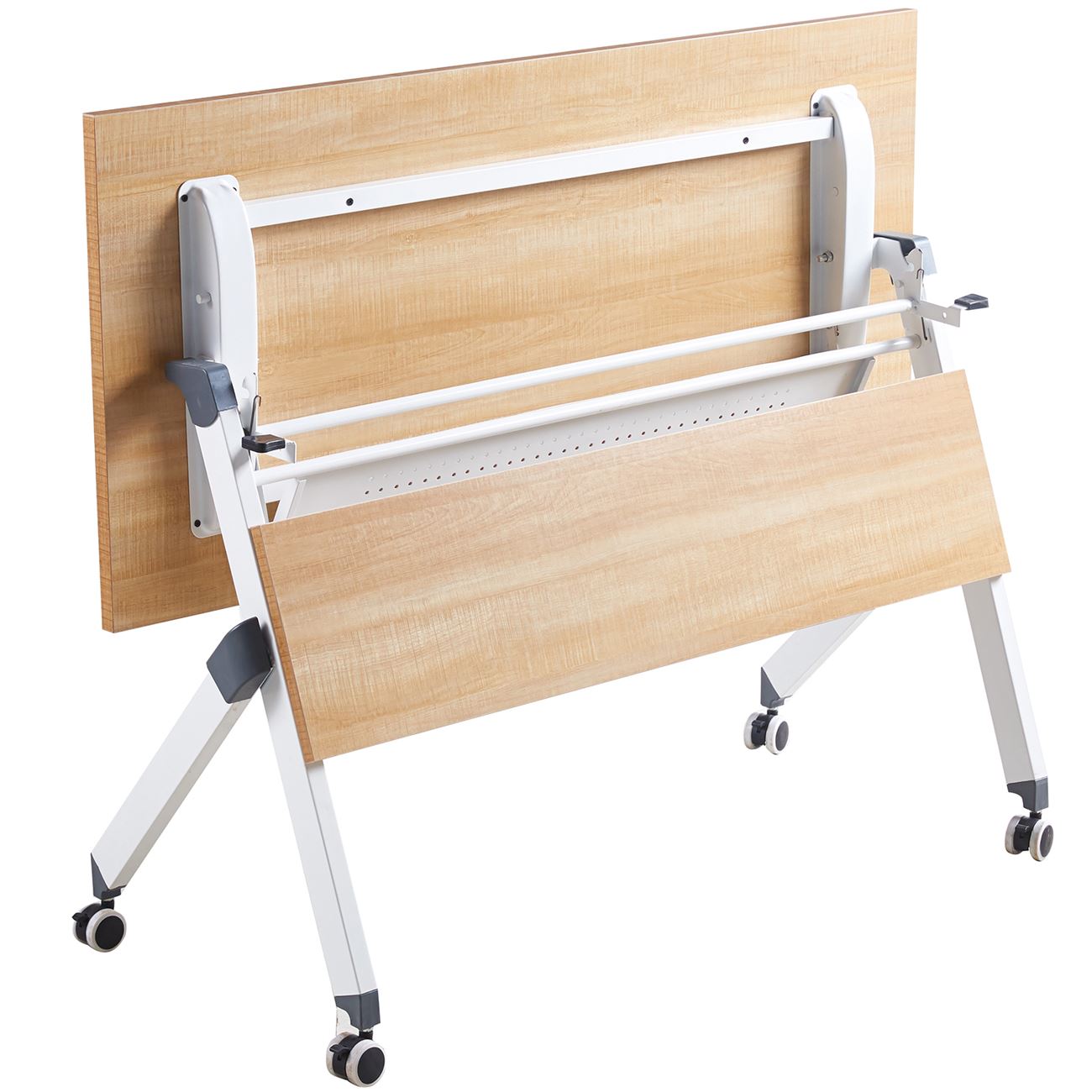 Γραφείο Η/Υ, Μέταλλο Βαφή Άσπρο, Melamine Απόχρωση Sonoma 3