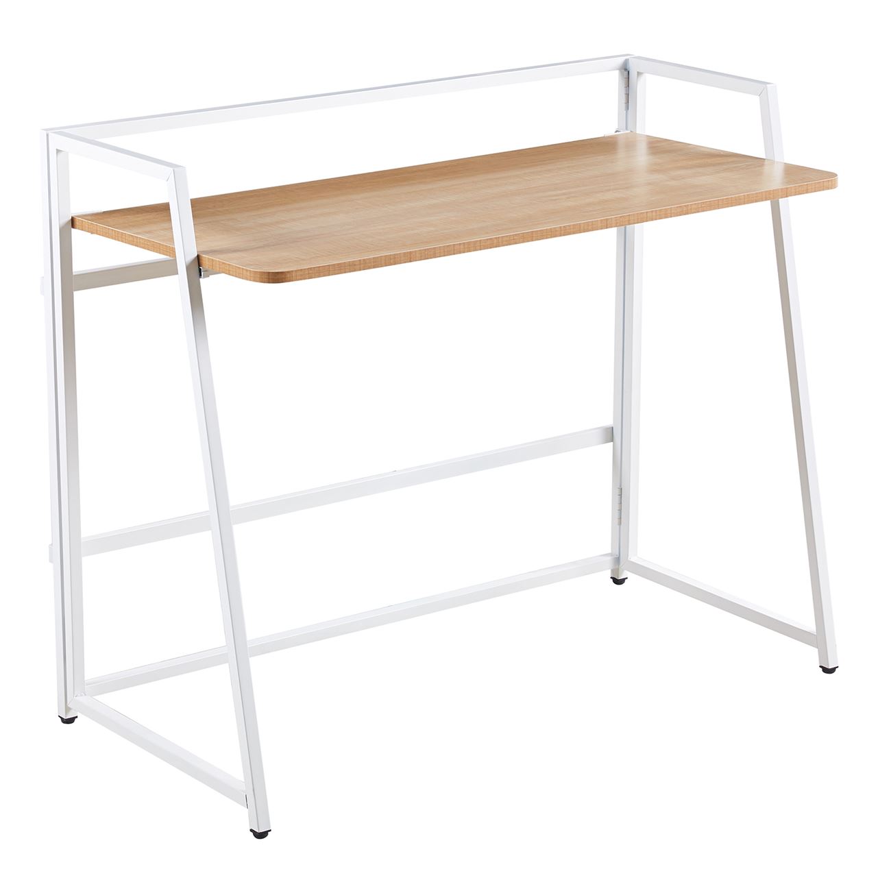 Γραφείο Η/Υ Πτυσσόμενο, Μέταλλο Βαφή Άσπρο, Melamine Απόχρωση Sonoma 2