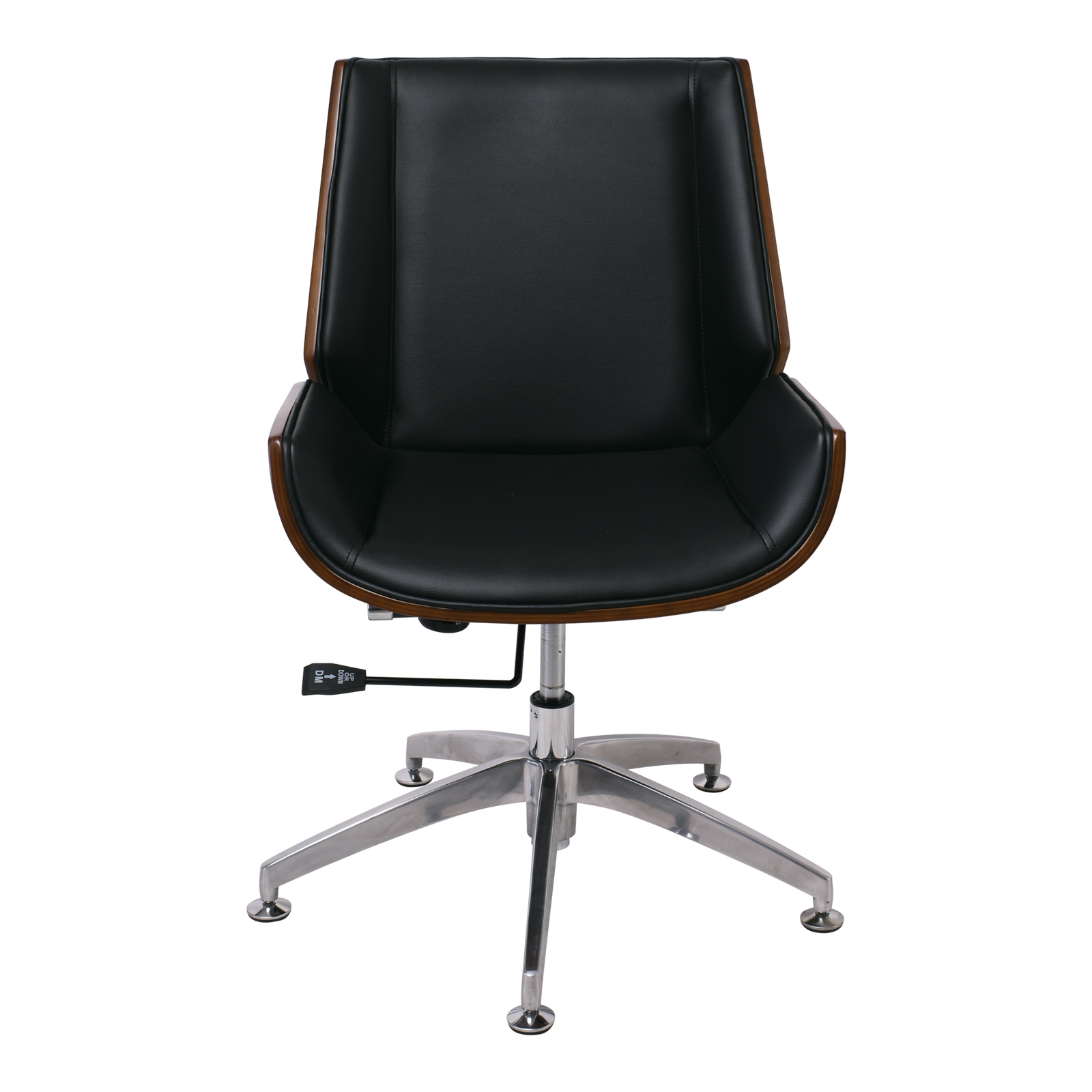 Πολυθρόνα Επισκέπτη Καρυδί/Pu Μαύρο 3