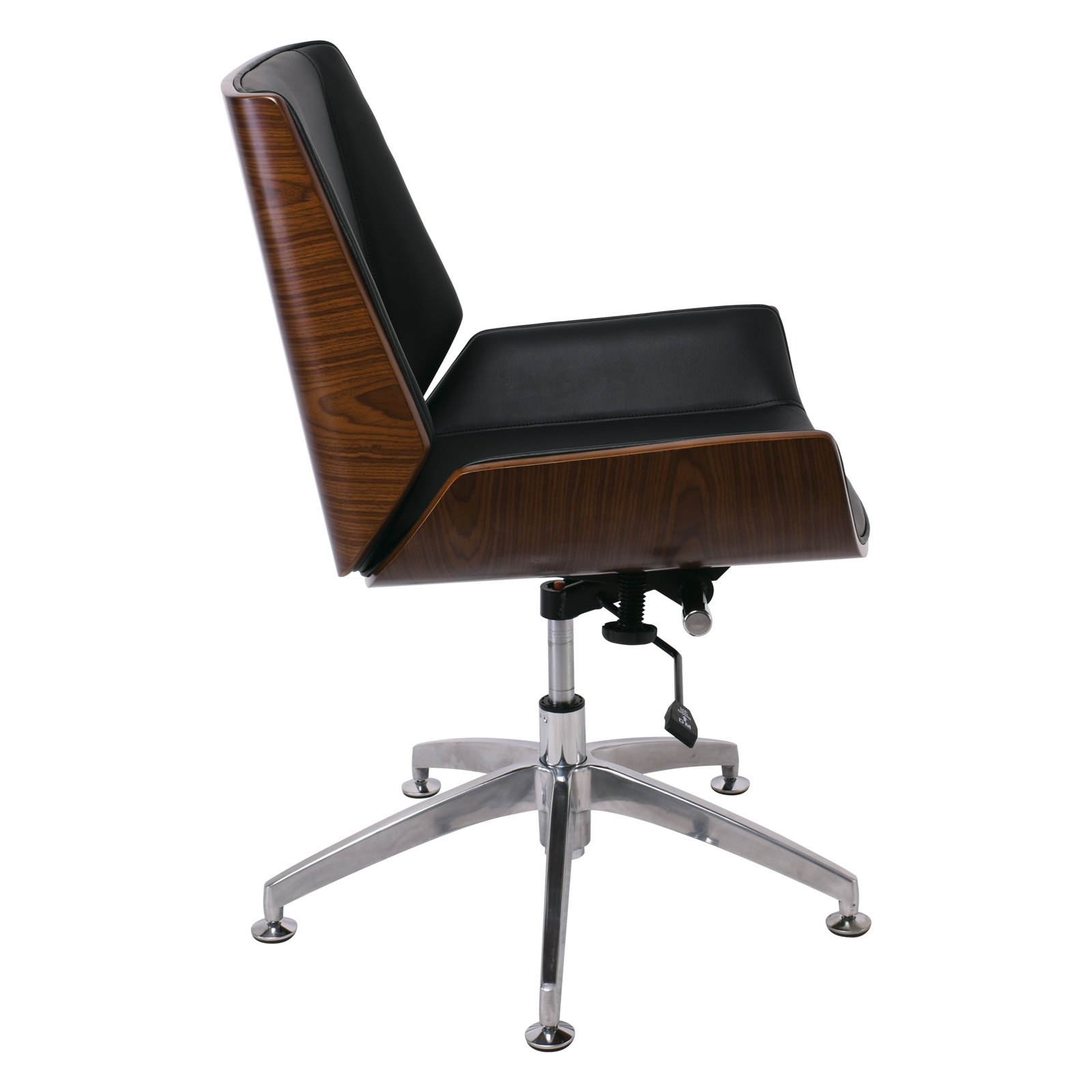 Πολυθρόνα Επισκέπτη Καρυδί/Pu Μαύρο 4