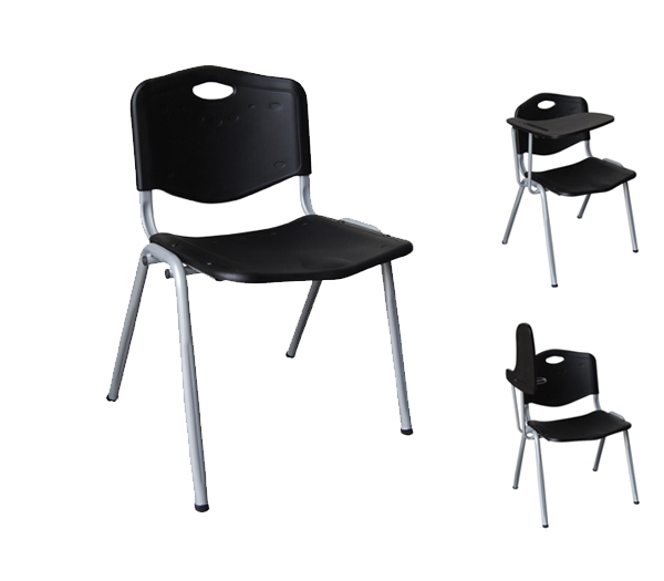 Καρέκλα Στοιβαζόμενη Μέταλλο Βαφή Silver / PP Μαύρο 2