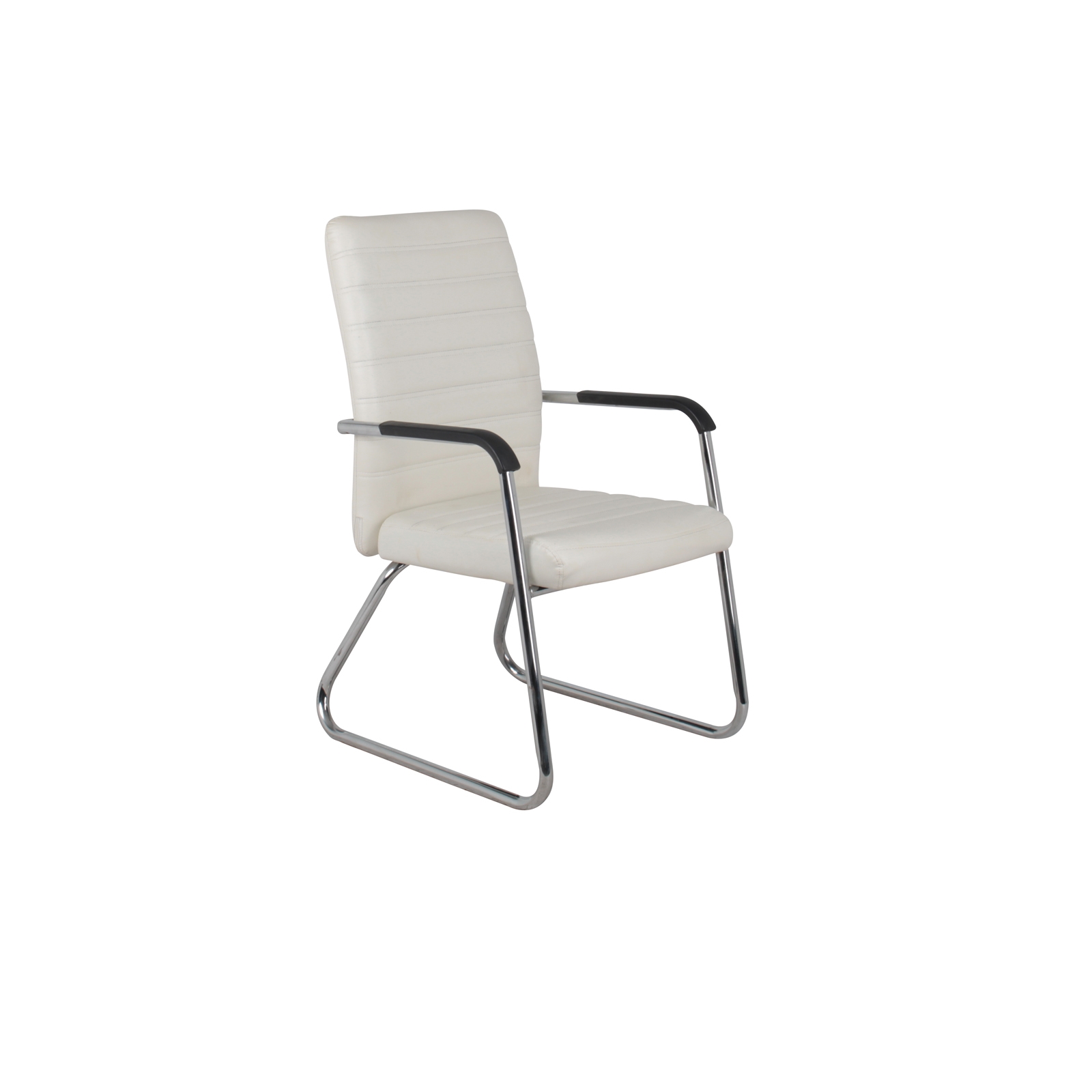 Πολυθρόνα Γραφείου Επισκέπτη Χρώμιο - Pu Εκρού 2