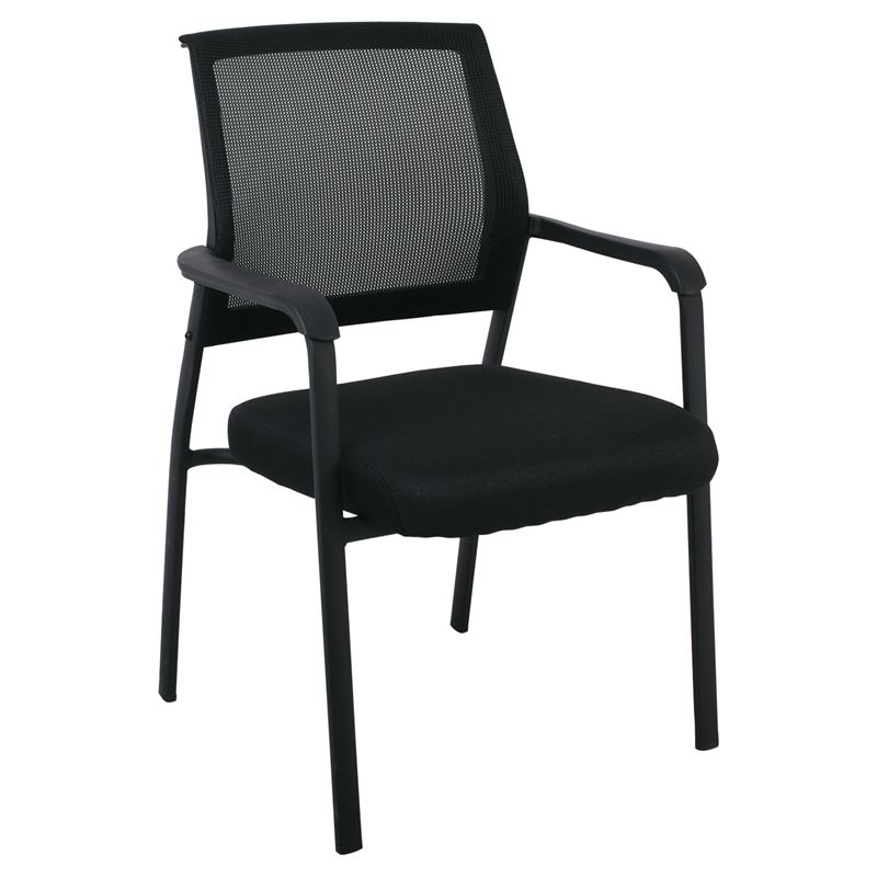 Πολυθρόνα Γραφείου Επισκέπτη Μέταλλο Βαφή Μαύρο Ύφασμα Μαύρο 1