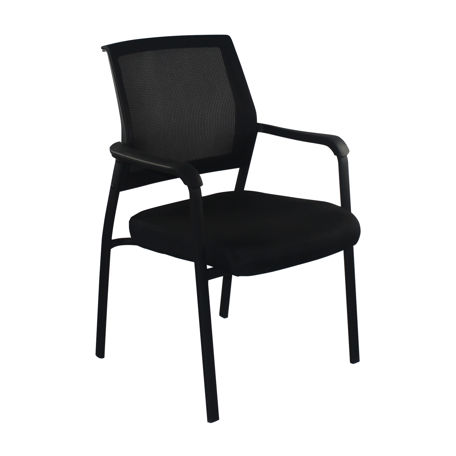 Πολυθρόνα Γραφείου Επισκέπτη Μέταλλο Βαφή Μαύρο Ύφασμα Μαύρο 2