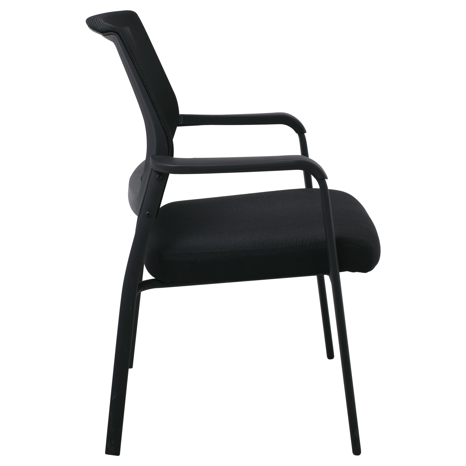 Πολυθρόνα Γραφείου Επισκέπτη Μέταλλο Βαφή Μαύρο Ύφασμα Μαύρο 4