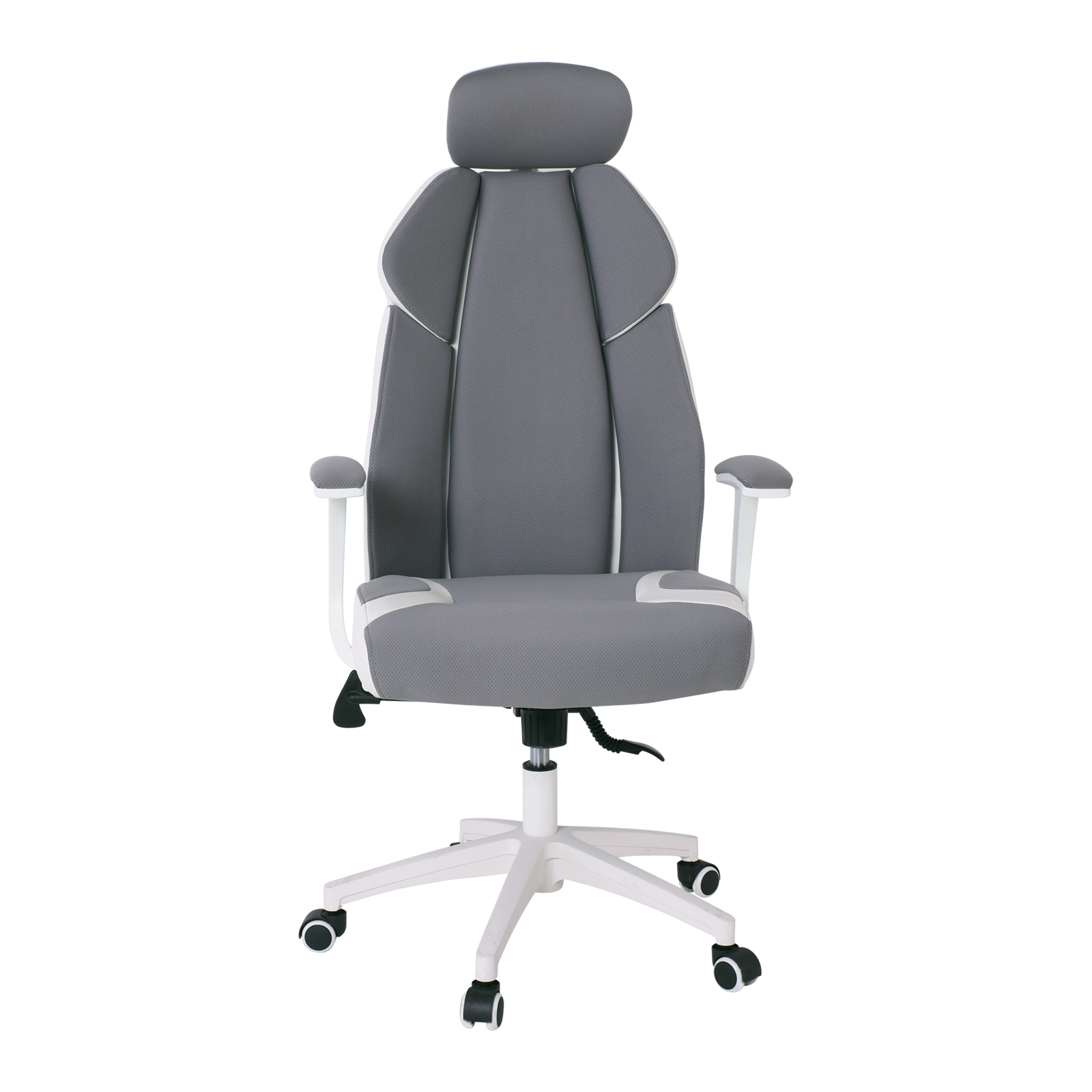Πολυθρόνα Γραφείου Διευθυντή Microfiber Γκρι / PU Άσπρο 3
