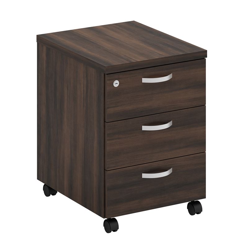 ΣΥΡΤΑΡΙΕΡΑ Τροχήλατη, Με 3 συρτάρια, Απόχρωση Σκούρο Καρυδί 1