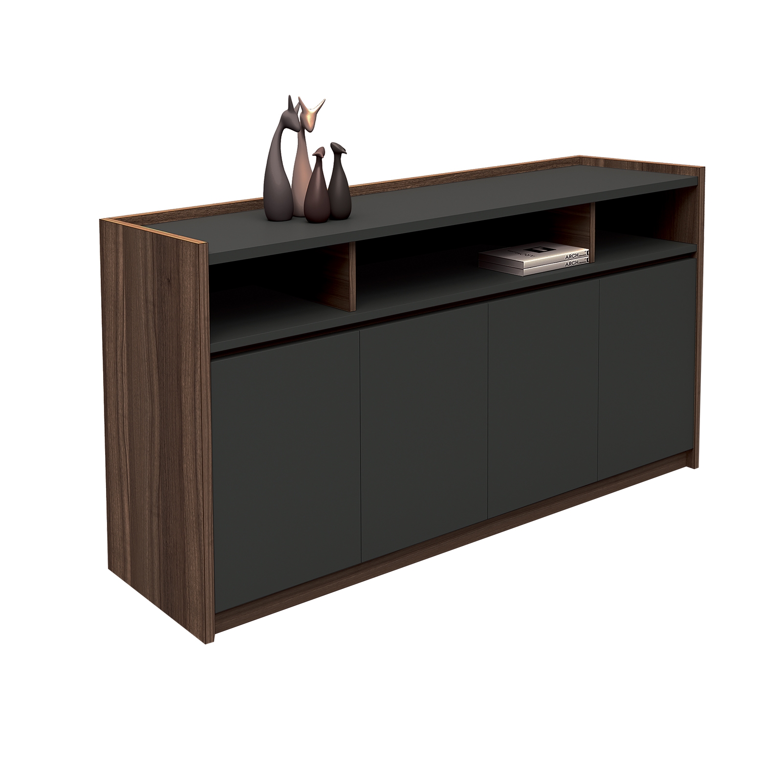 Ντουλάπι Σκούρο Καρυδί - Γκρι 2