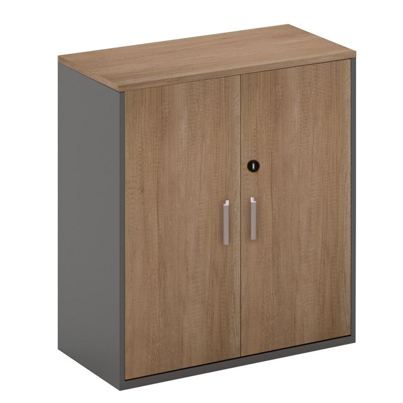 Ντουλάπι Χαμηλό απόχρ.Καρυδί Δρυς/Μαύρο 1