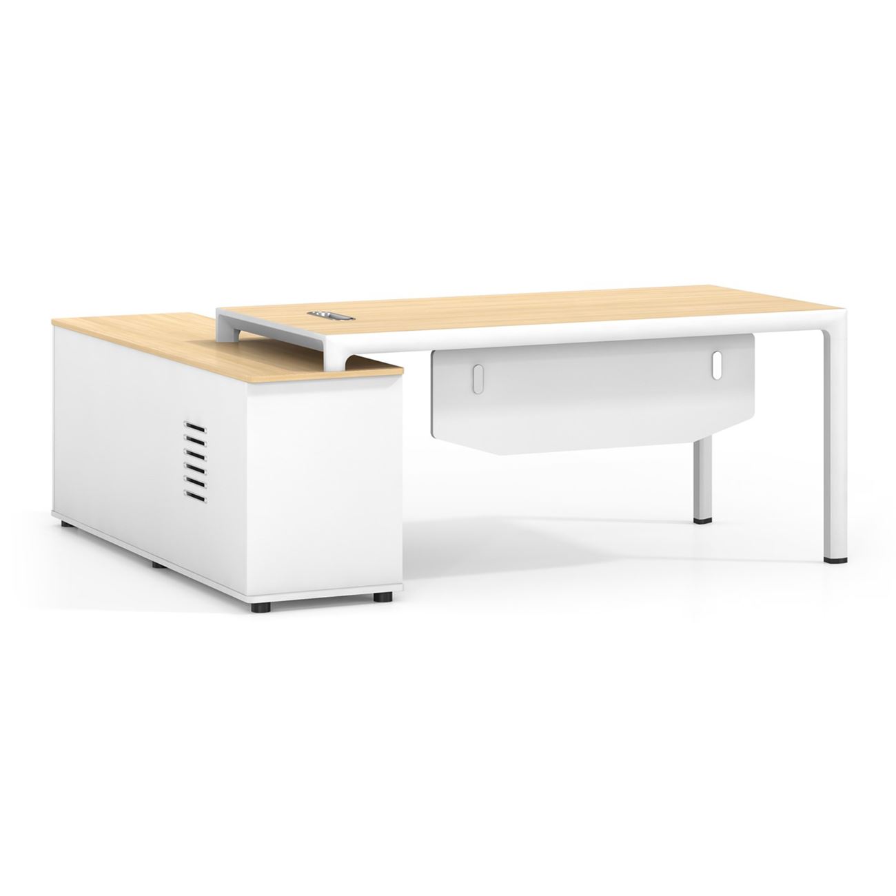 Γραφείο Αναστρέψιμη Γωνία, Απόχρωση Beech - Άσπρο 5