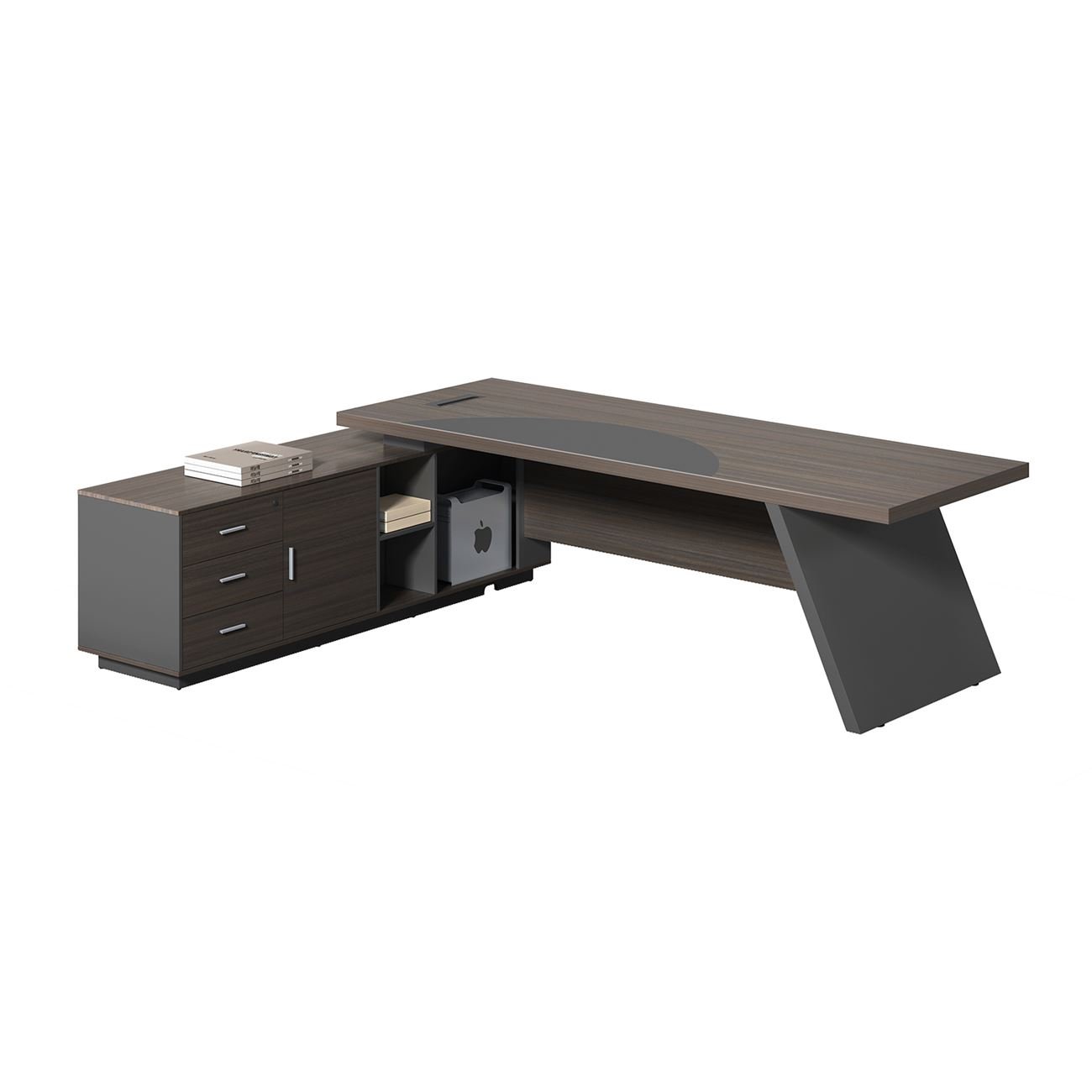 Γραφείο Αριστερή Γωνία, Απόχρωση Grey Walnut 2