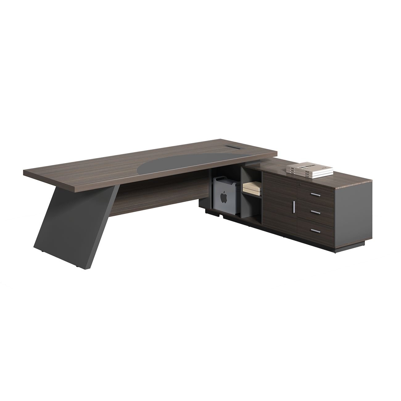Γραφείο Δεξιά Γωνία, Απόχρωση Grey Walnut 2