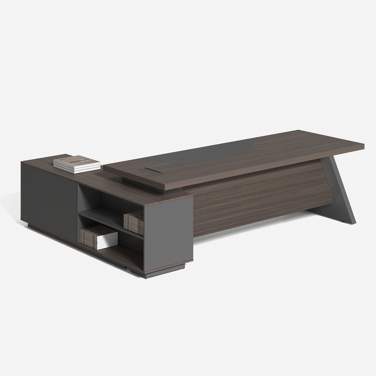 Γραφείο Δεξιά Γωνία, Απόχρωση Grey Walnut 3