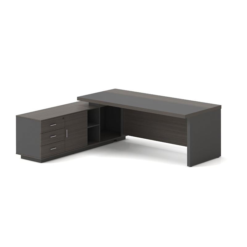 Γραφείο Αριστερή Γωνία, Απόχρωση Grey Walnut 1