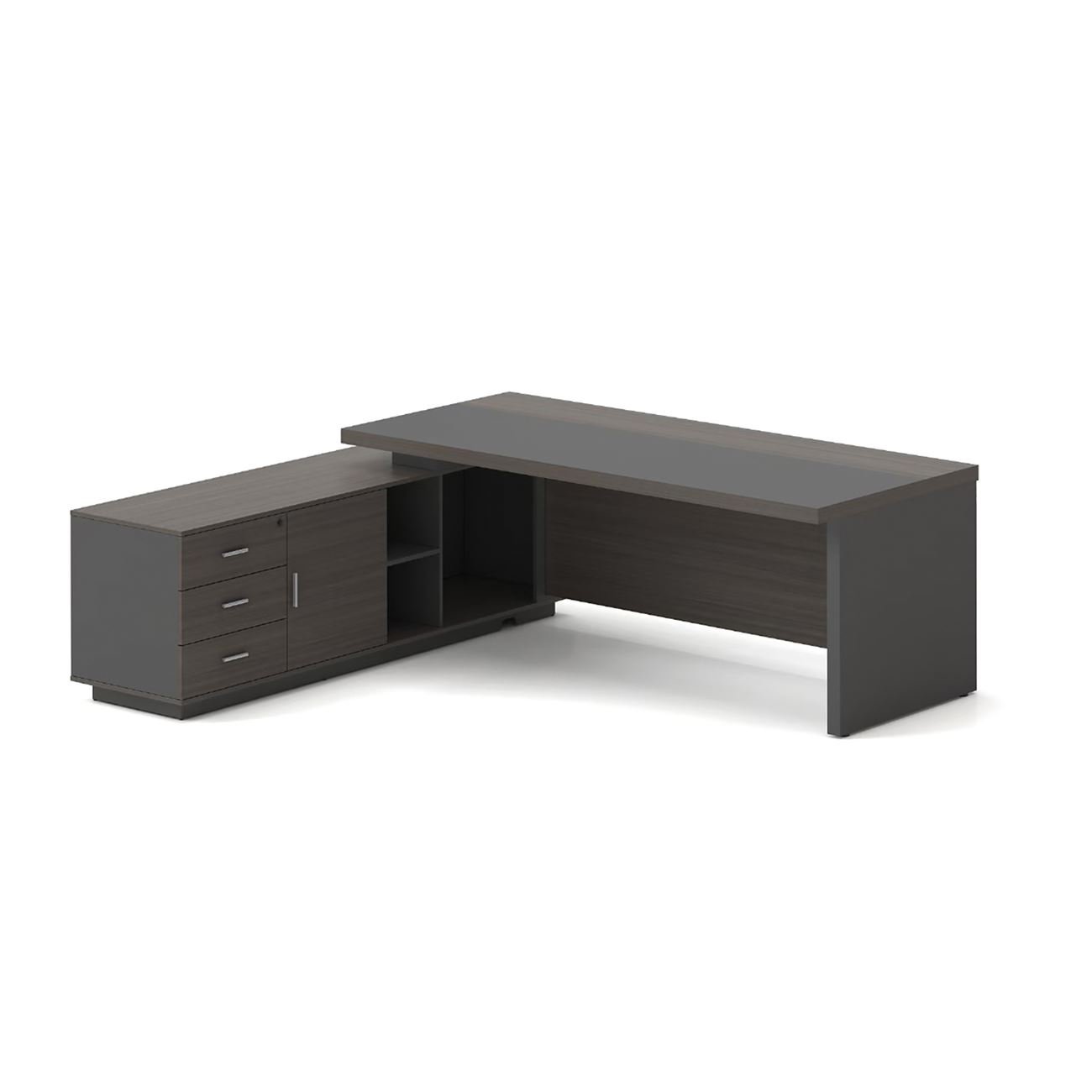 Γραφείο Αριστερή Γωνία, Απόχρωση Grey Walnut 2