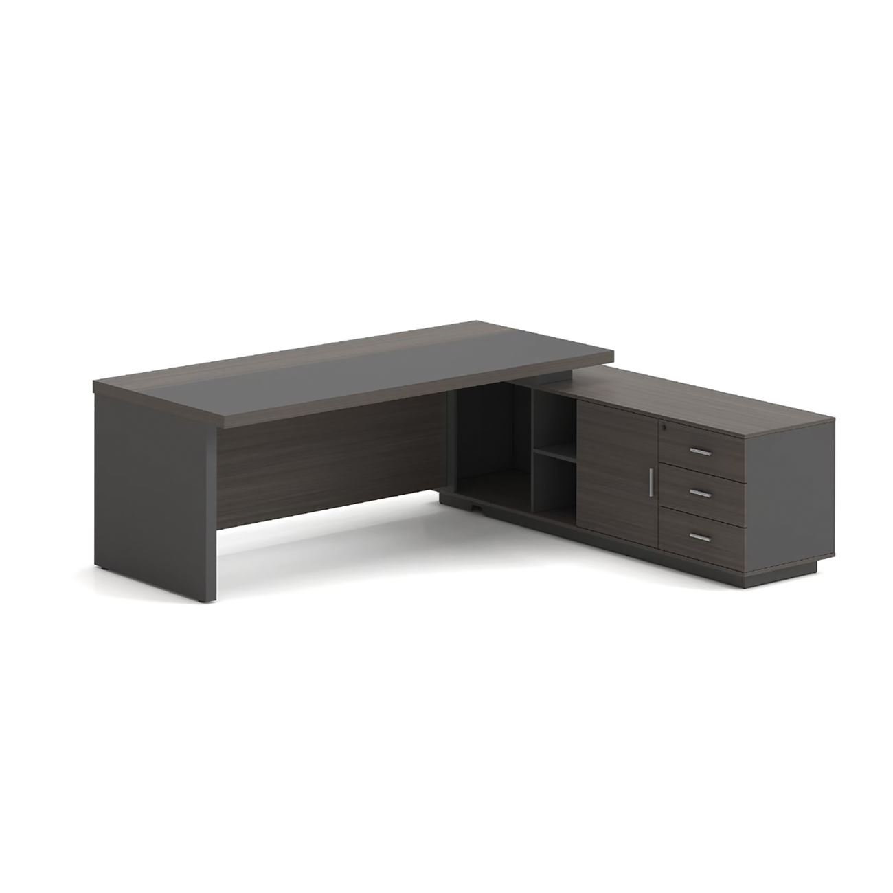 Γραφείο Δεξιά Γωνία, Απόχρωση Grey Walnut 2