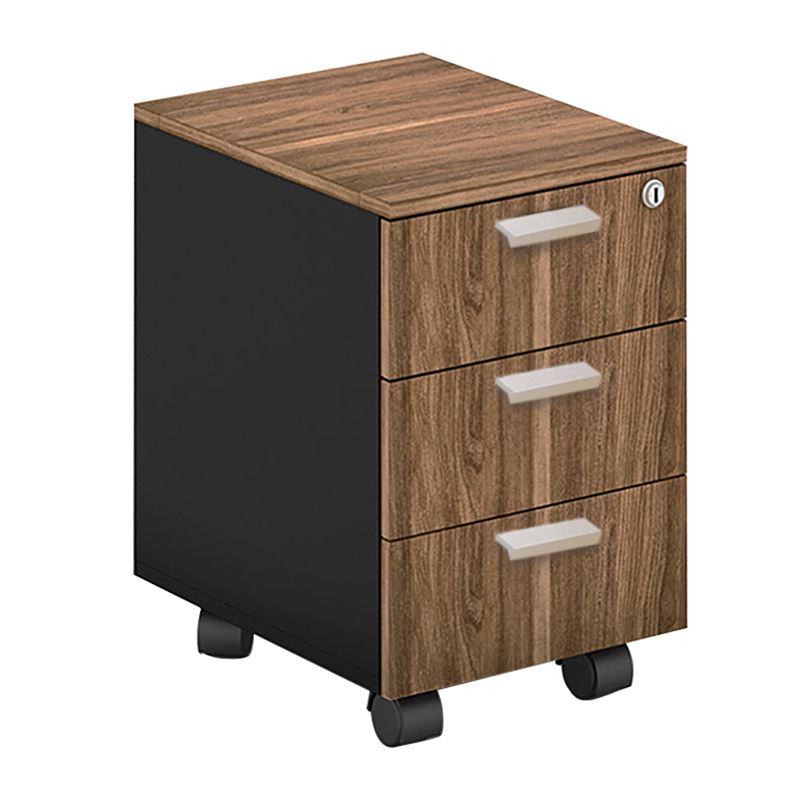 Συρταριέρα τροχήλατη απόχρ.Καρυδί Δρυς/Μαύρο 1