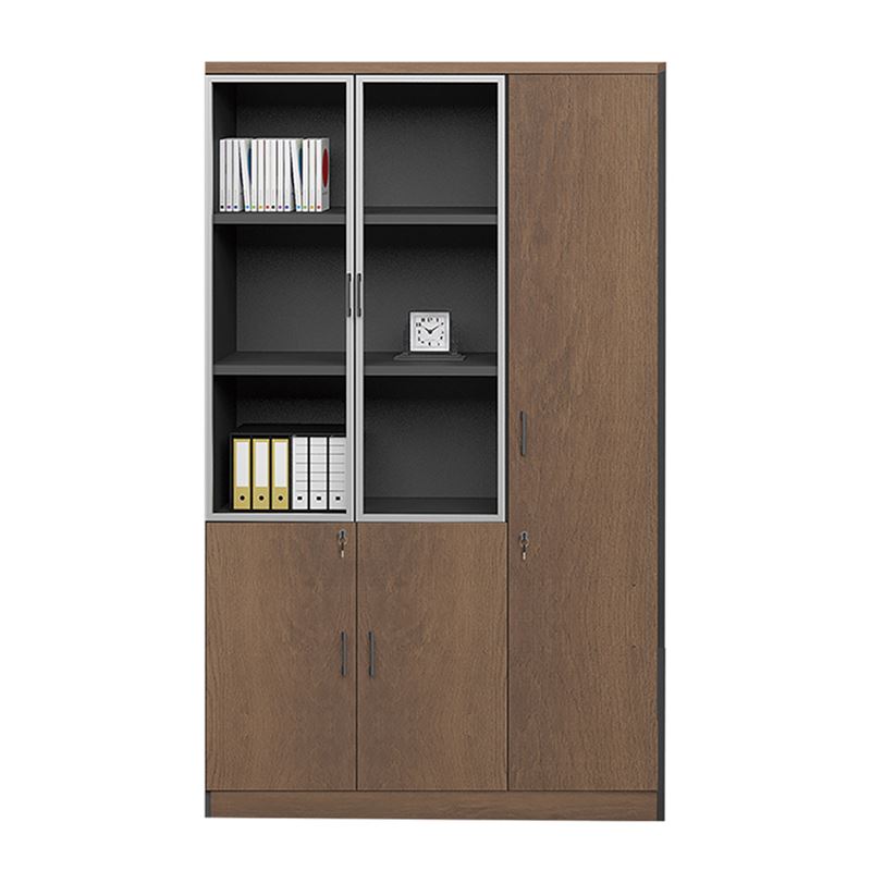 Ντουλάπα/Βιβλιοθ.Δεξιά απόχρ.Καρυδί Δρυς/Μαύρο/Μαύρο 1