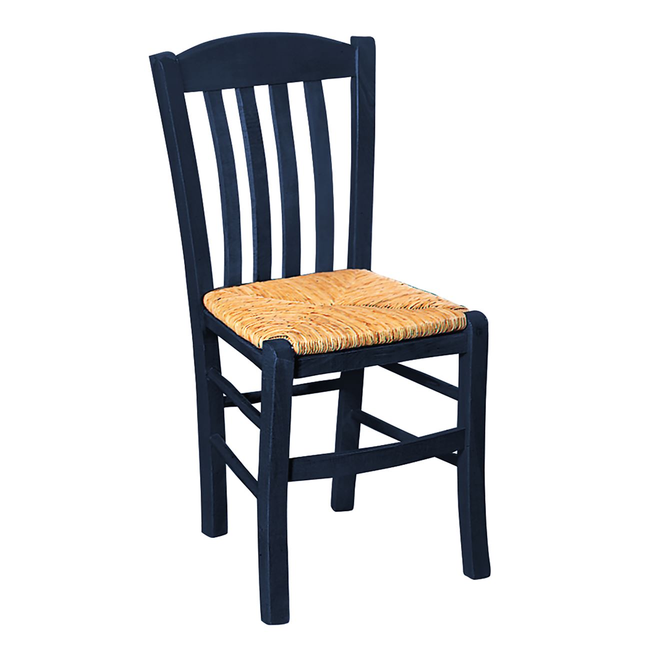 Καρέκλα Οξιά Βαφή Εμποτισμού Ανιλίνη Μπλε, Κάθισμα Ψάθα 2