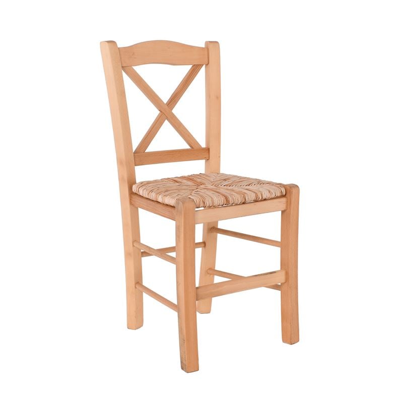 Καρέκλα Οξιά Βαφή Εμποτισμού Φυσικό, Κάθισμα Ψάθα 1