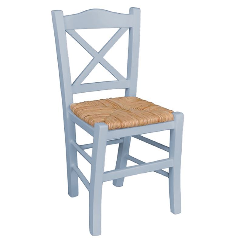 Καρέκλα Οξιά Βαφή Εμποτισμού Λάκα Γκρι, Κάθισμα Ψάθα 1