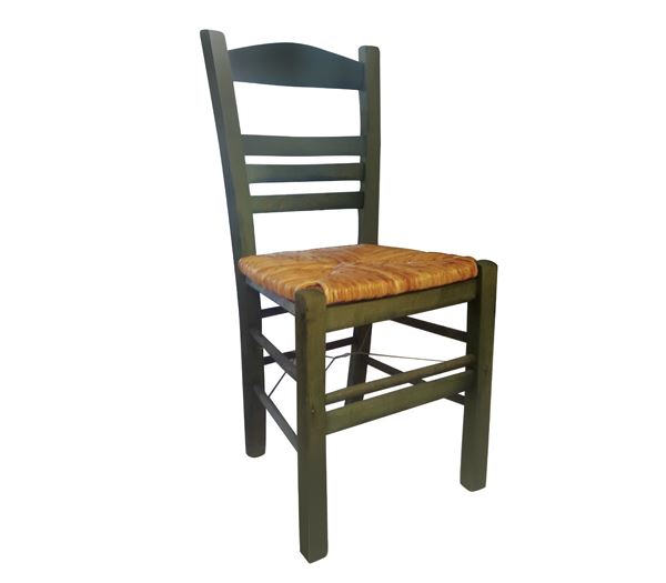 Καρέκλα Οξιά Βαφή Εμποτισμού Ανιλίνη Πράσινο, Κάθισμα Ψάθα 1