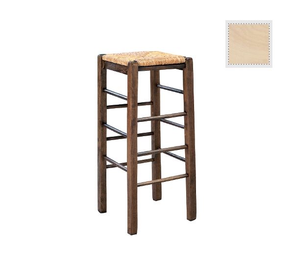 Σκαμπώ BAR Άβαφο με Ψάθα Αβίδωτη 2