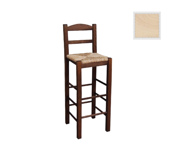 Σκαμπώ BAR Άβαφο με Ψάθα Αβίδωτη 2