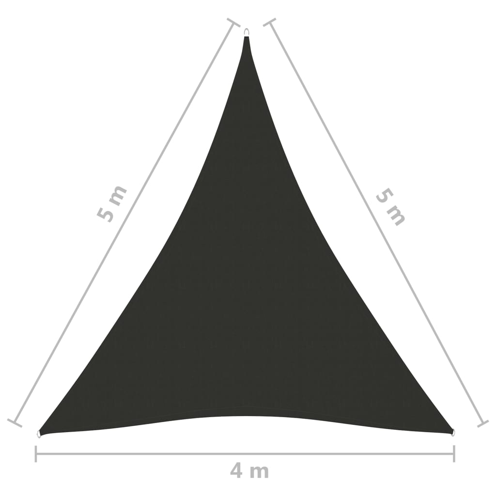 Πανί Σκίασης Τρίγωνο Ανθρακί 4 x 5 x 5 μ. από Ύφασμα Oxford 7