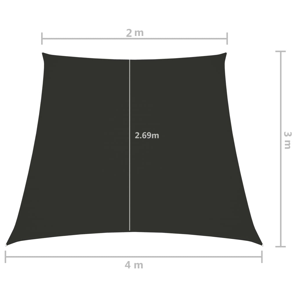 Πανί Σκίασης Τρίγωνο Ανθρακί 2/4 x 3 μ. από Ύφασμα Oxford 6