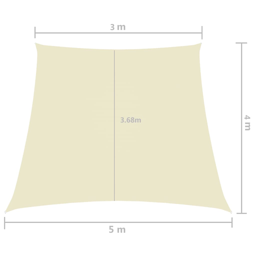 Πανί Σκίασης Τρίγωνο Κρεμ 3/5x4 μ. από Ύφασμα Oxford 6