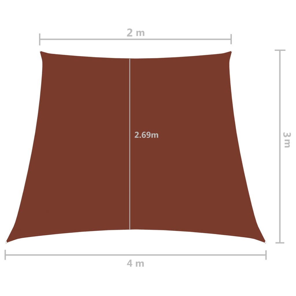 Πανί Σκίασης Τρίγωνο Terracotta 2/4 x 3 μ. από Ύφασμα Oxford 6
