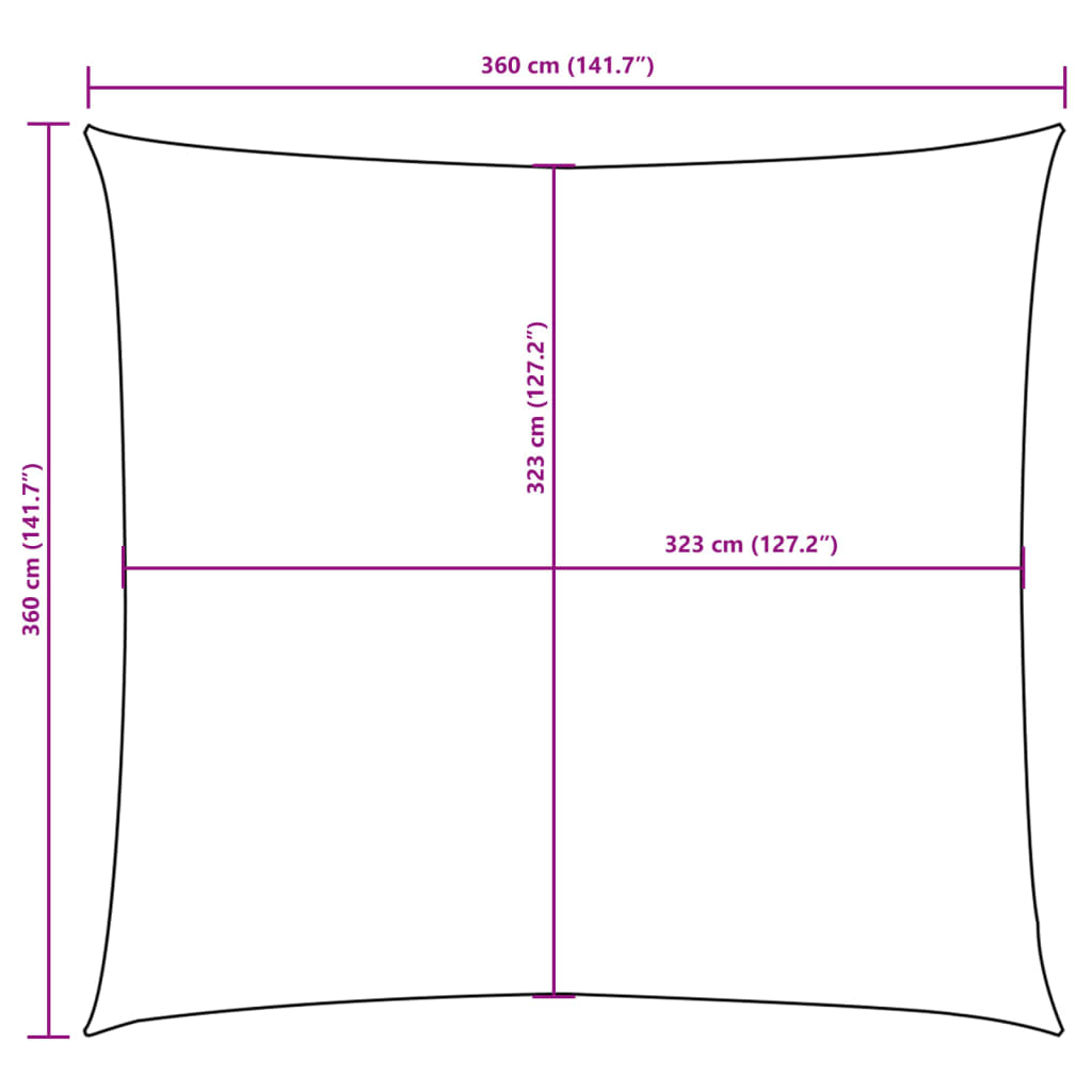 Πανί Σκίασης Τετράγωνο Taupe 3,6 x 3,6 μ. από Ύφασμα Oxford 10