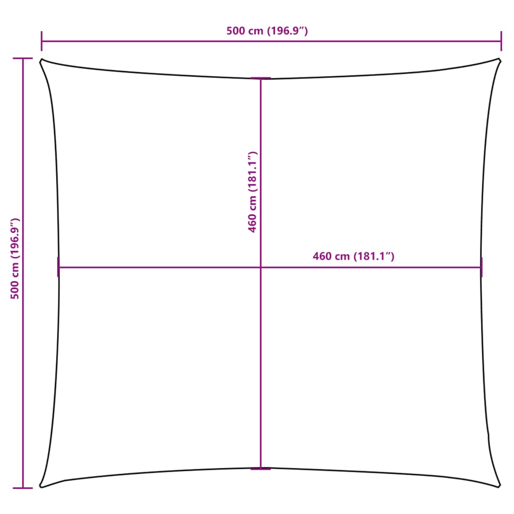 Πανί Σκίασης Τετράγωνο Taupe 5 x 5 μ. από Ύφασμα Oxford 10
