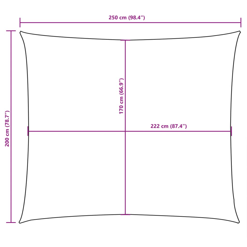 Πανί Σκίασης Ορθογώνιο Taupe 2 x 2,5 μ. από Ύφασμα Oxford 10