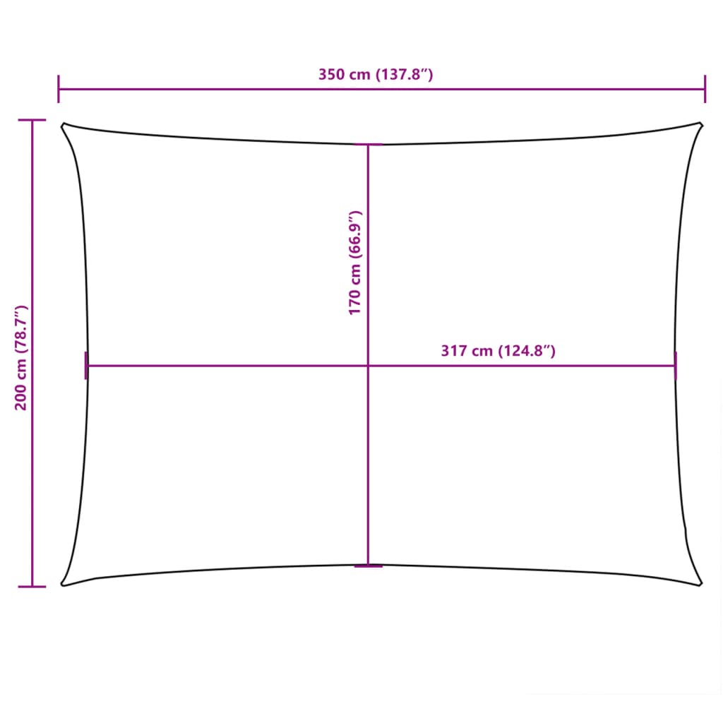 Πανί Σκίασης Ορθογώνιο Taupe 2 x 3,5 μ. από Ύφασμα Oxford 10