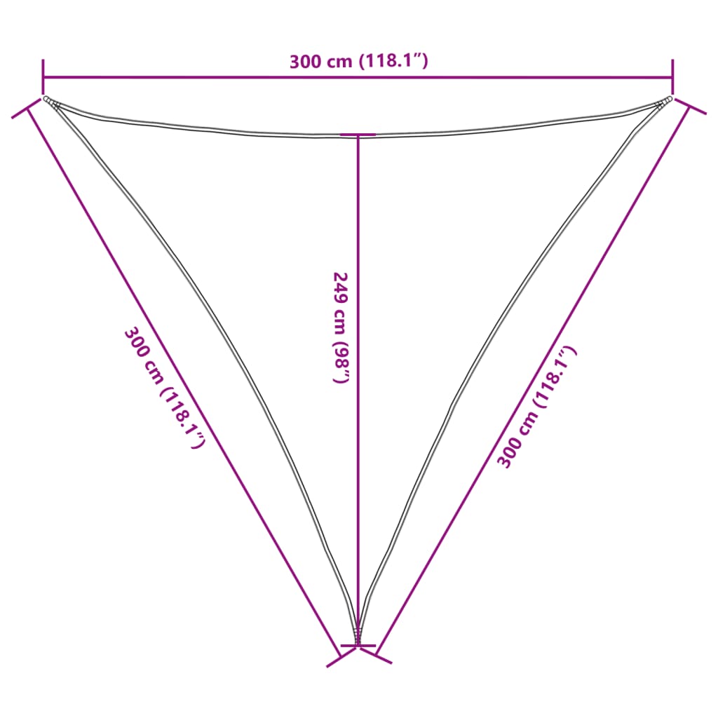 Πανί Σκίασης Τρίγωνο Μπλε 3 x 3 x 3 μ. από Ύφασμα Oxford 10