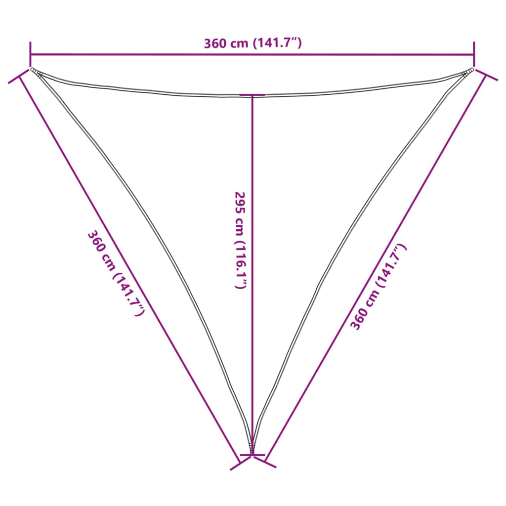 Πανί Σκίασης Τρίγωνο Μπλε 3,6 x 3,6 x 3,6 μ. Ύφασμα Oxford 10