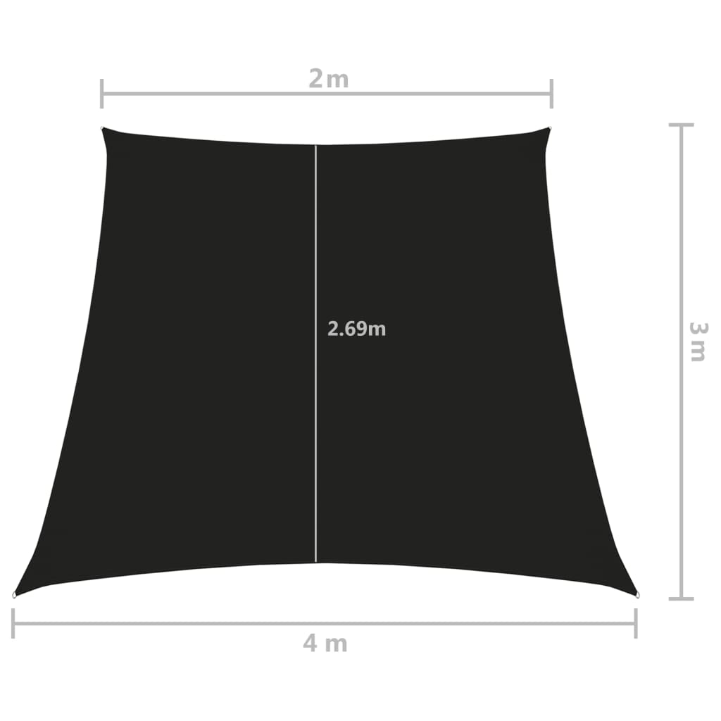 Πανί Σκίασης Τρίγωνο Μαύρο 2/4 x 3 μ. από Ύφασμα Oxford 6