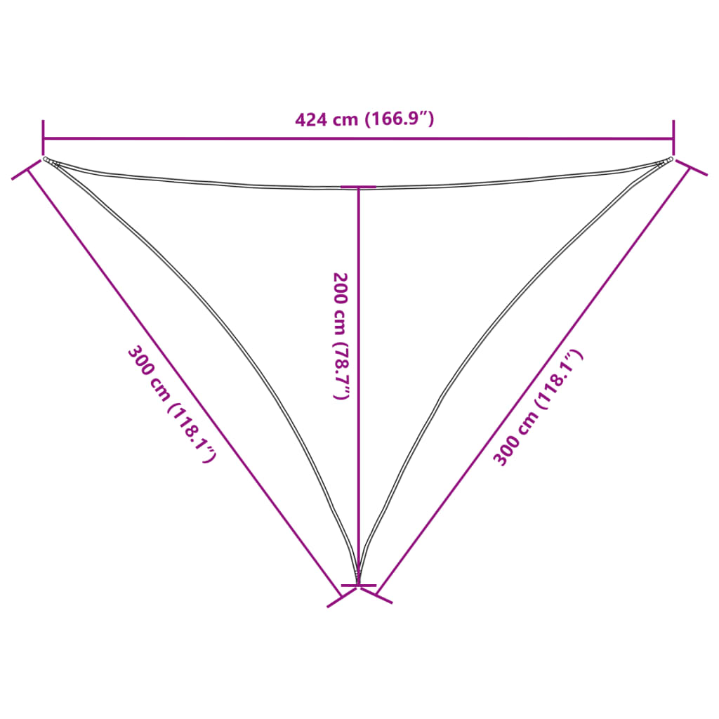 Πανί Σκίασης Τρίγωνο Καφέ 3 x 3 x 4,24 μ. από Ύφασμα Oxford 10