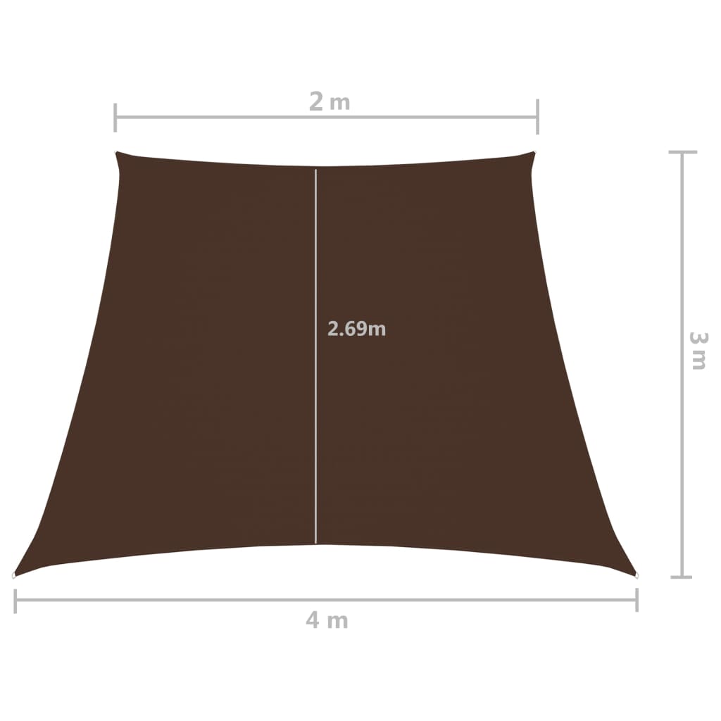 Πανί Σκίασης Τρίγωνο Καφέ 2/4 x 3 μ. από Ύφασμα Oxford 6