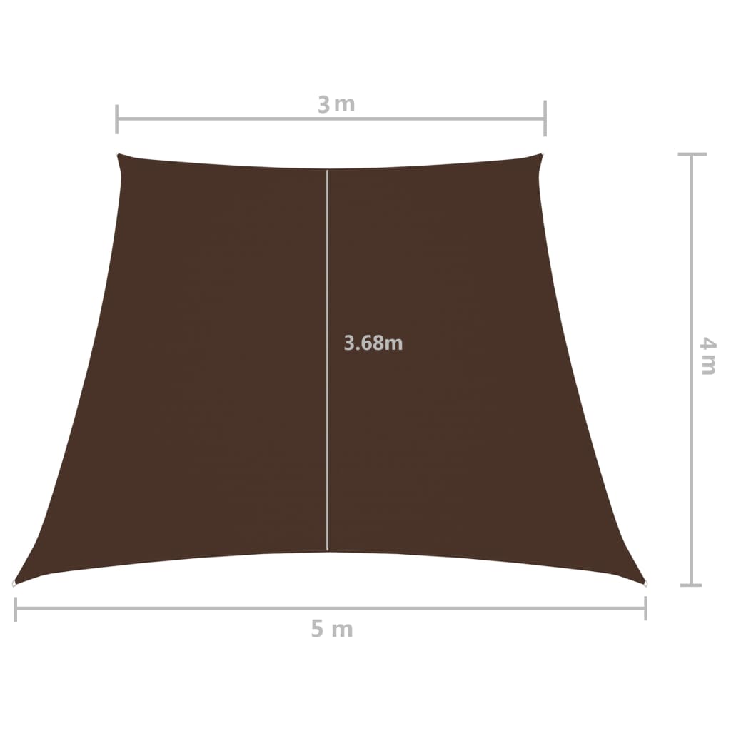 Πανί Σκίασης Τρίγωνο Καφέ 3/5x4 μ. από Ύφασμα Oxford 6