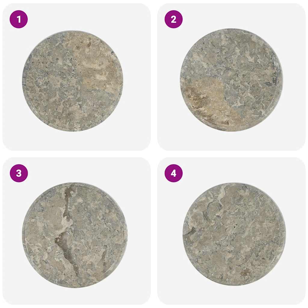 Επιφάνεια Τραπεζιού Γκρι Ø40 x 2,5 εκ. Μαρμάρινη 4