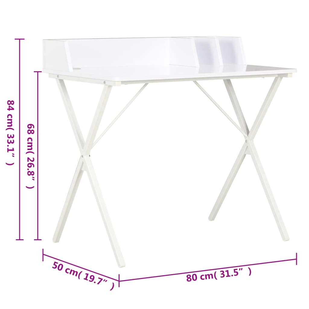 Γραφείο Λευκό 80 x 50 x 84 εκ. 7
