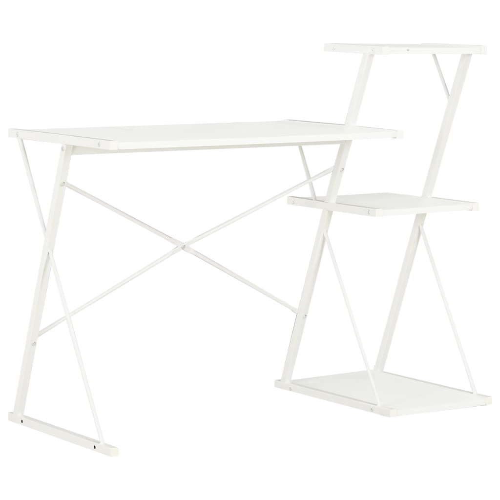 Γραφείο με Ράφια Λευκό 116 x 50 x 93 εκ. 1