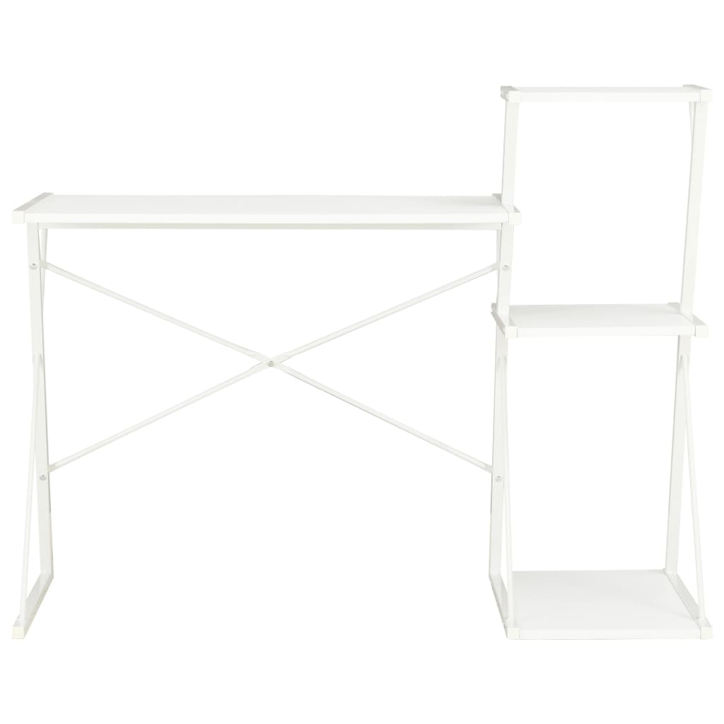 Γραφείο με Ράφια Λευκό 116 x 50 x 93 εκ. 2