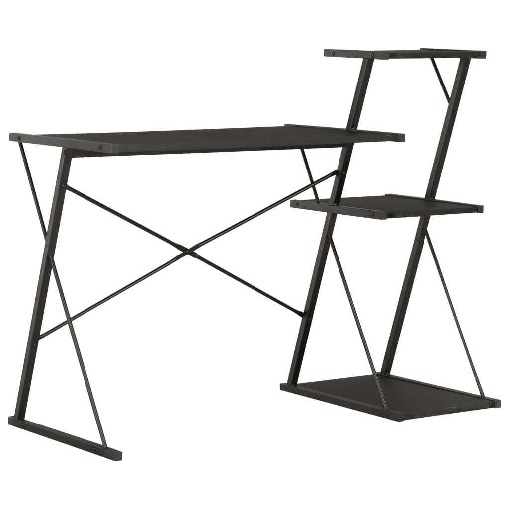Γραφείο με Ράφια Μαύρο 116 x 50 x 93 εκ. 1